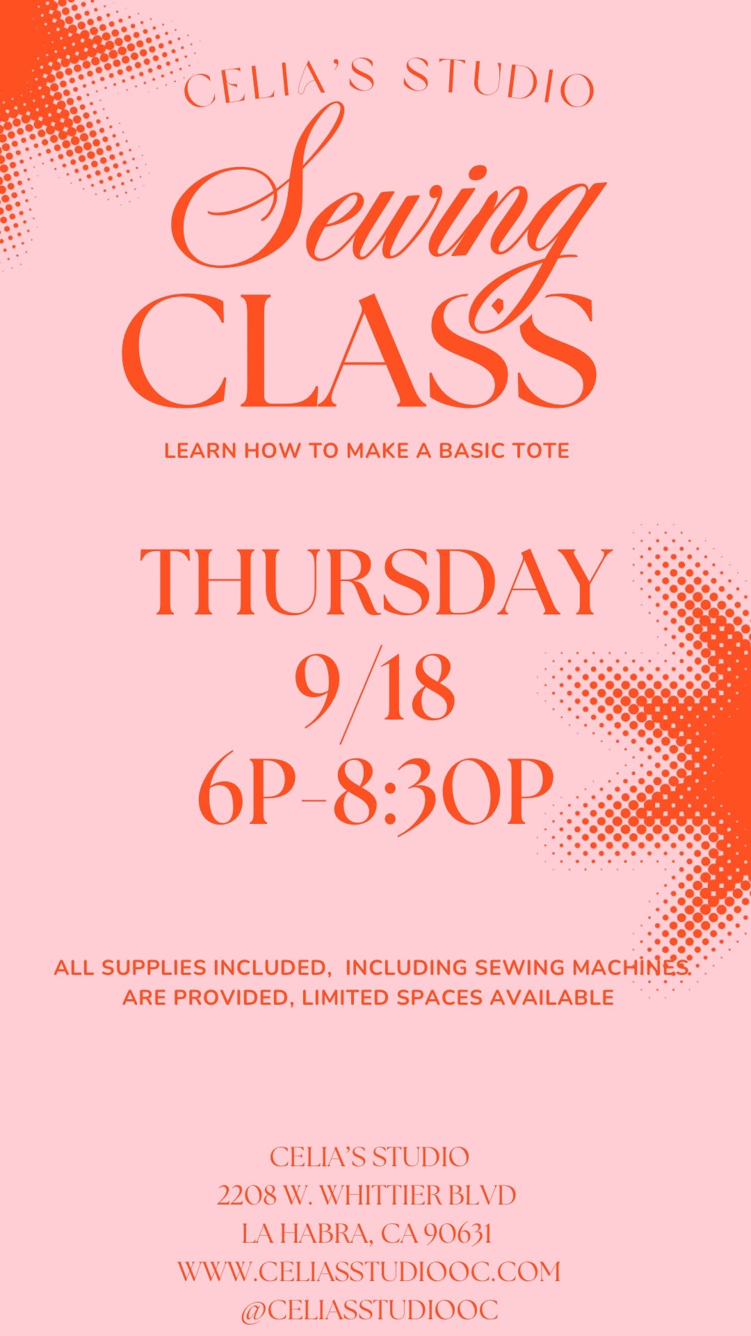 Sew a Basic tote Thursday 9/18 6p-8:30p