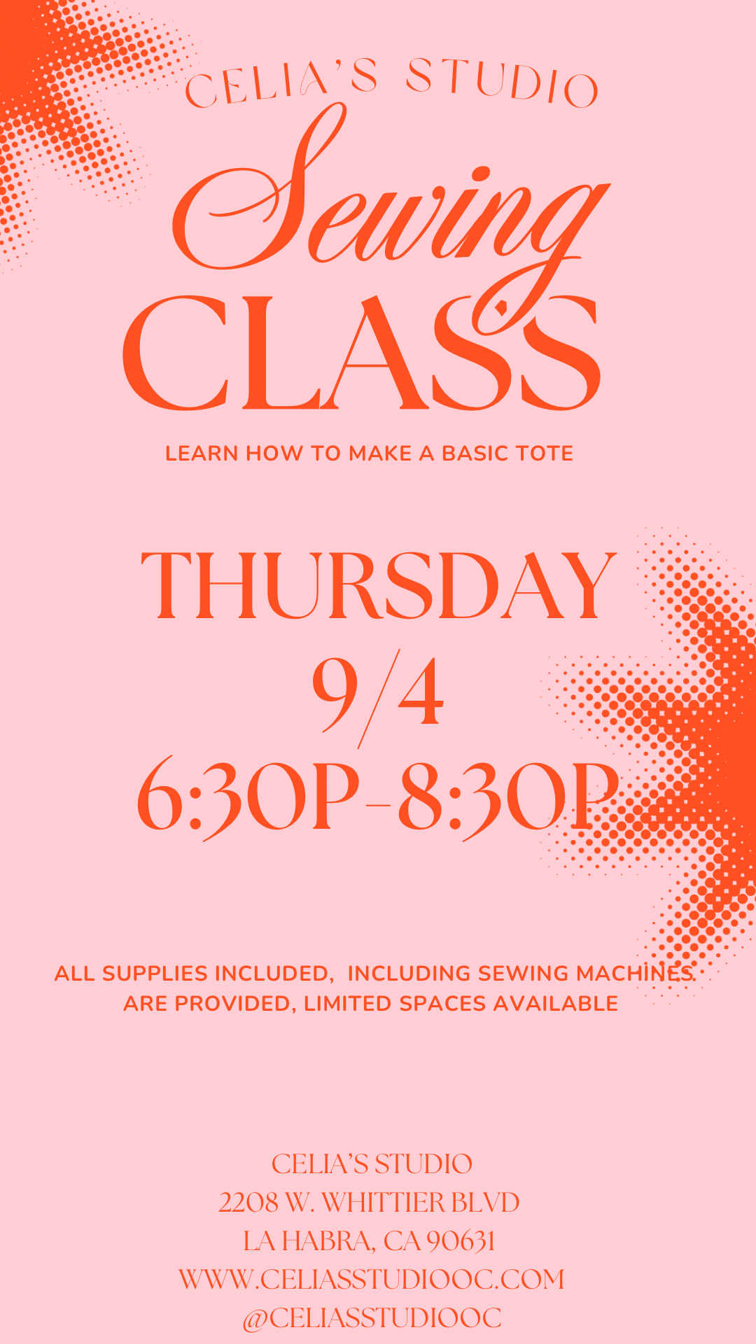 Sew a Basic tote Thursday 9/4 6:30p-8:30p