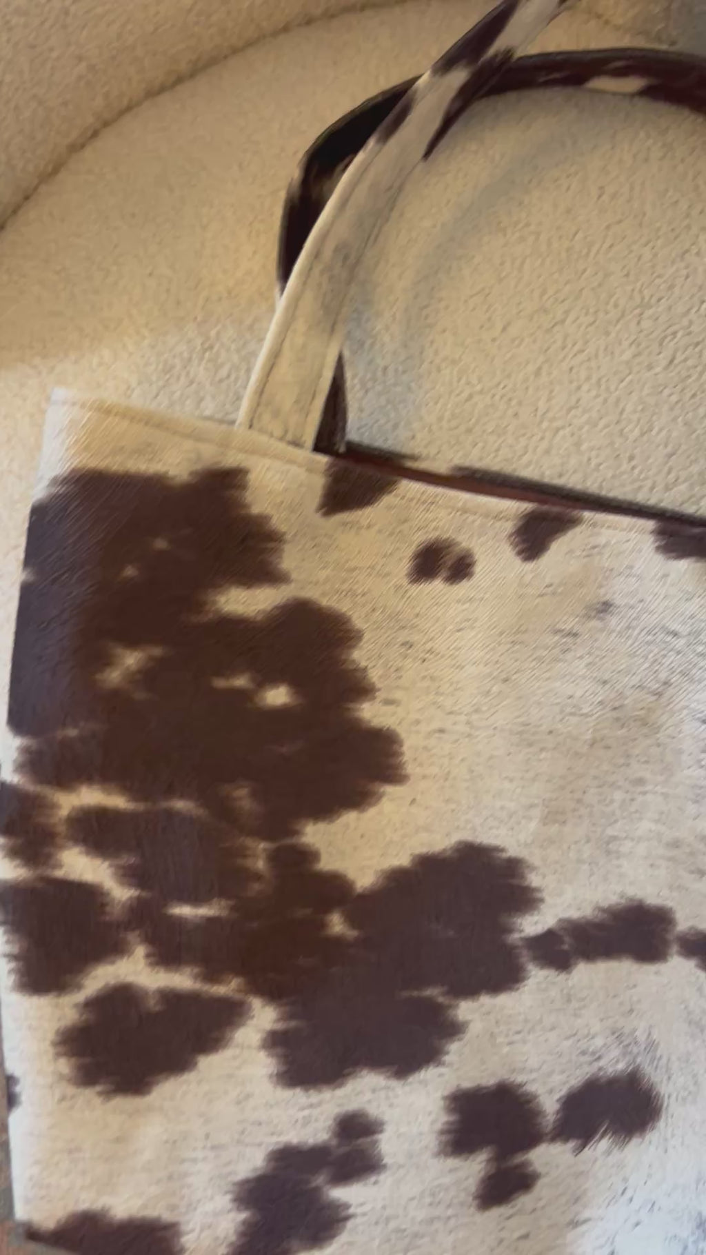 Cow suede tote bag