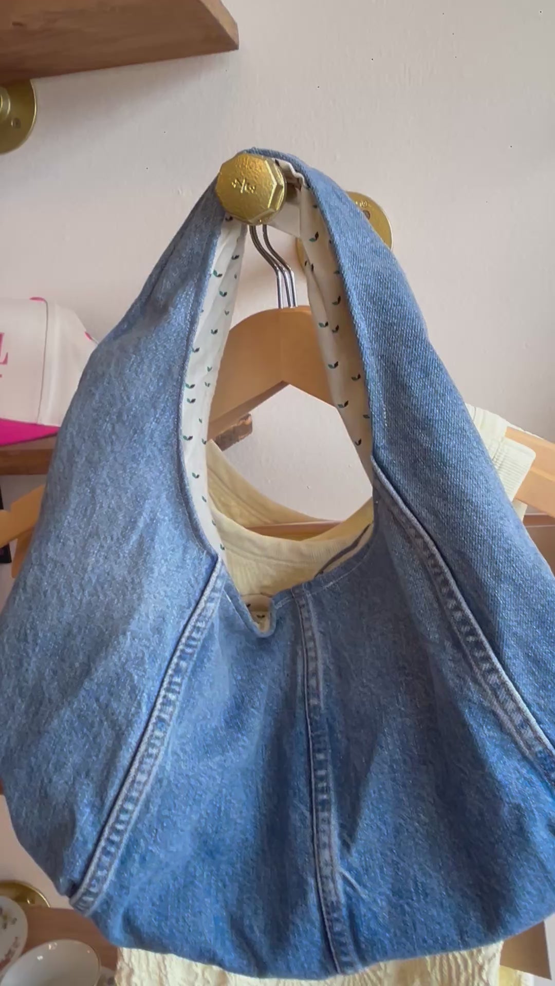 Denim hobo purse small